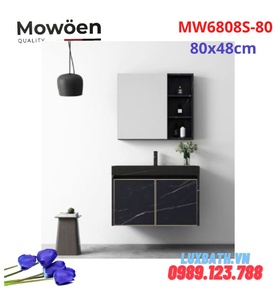 Bộ tủ chậu cao cấp đèn Led Mowoen MW6808S-80 80x48cm 