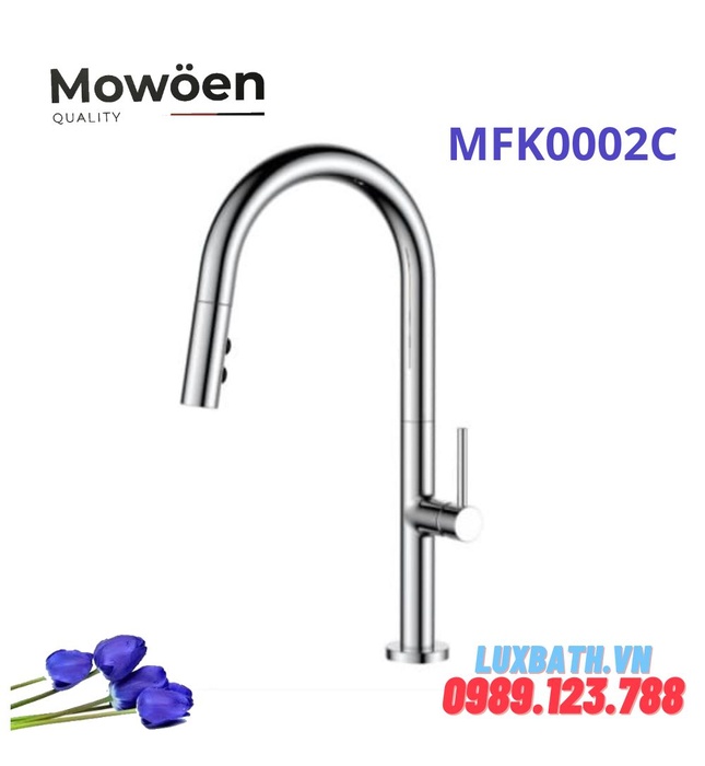 Vòi rửa bát nóng lạnh rút dây Mowoen MFK0002C