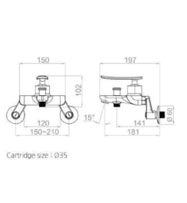 Vòi sen tắm nóng lạnh HADO HU-330N