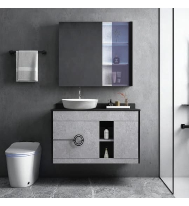 Bộ tủ chậu cao cấp đèn Led Mowoen MW6608-100 100x47cm