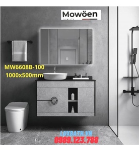 Bộ tủ chậu cao cấp đèn Led Mowoen MW6608B-100 1000x500mm
