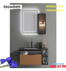 Bộ tủ chậu cao cấp đèn Led Mowoen MW6622-100 1000x500mm 