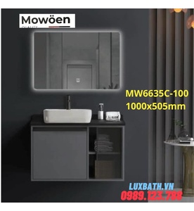Bộ tủ chậu cao cấp đèn Led Mowoen MW6635C-100 1000x505mm 