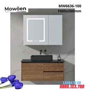 Bộ tủ chậu cao cấp đèn Led Mowoen MW6636-100 1000x500mm   