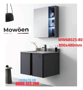 Bộ tủ chậu cao cấp đèn Led Mowoen MW6802S-80 800x480mm