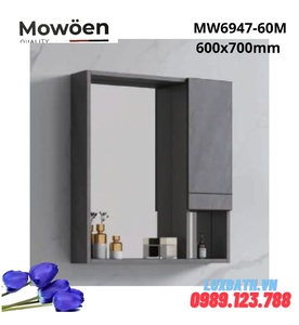 Tủ gương cao cấp đèn Led Mowoen MW6947-60M 600x700mm 