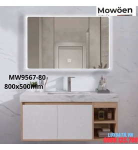 Bộ tủ chậu cao cấp đèn Led Mowoen MW9567-80 800x500mm    