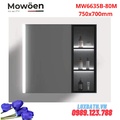 Tủ gương cao cấp đèn Led Mowoen MW6635B-80M 750x700mm 