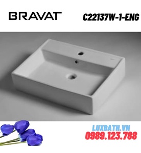 Chậu rửa mặt dương bàn cao cấp BRAVAT C22137W-1-ENG