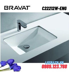 Chậu rửa mặt âm bàn cao cấp BRAVAT C22212W-ENG