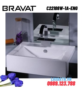 Chậu rửa mặt bán dương cao cấp BRAVAT C22108W-1A-ENG