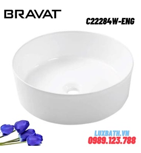 Chậu rửa mặt dương bàn cao cấp BRAVAT C22284W-ENG