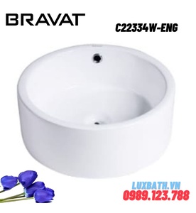 Chậu rửa mặt dương bàn cao cấp BRAVAT C22334W-ENG