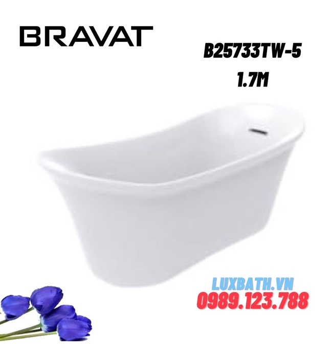 Bồn tắm đặt sàn cao cấp BRAVAT B25733TW-5 1.7m