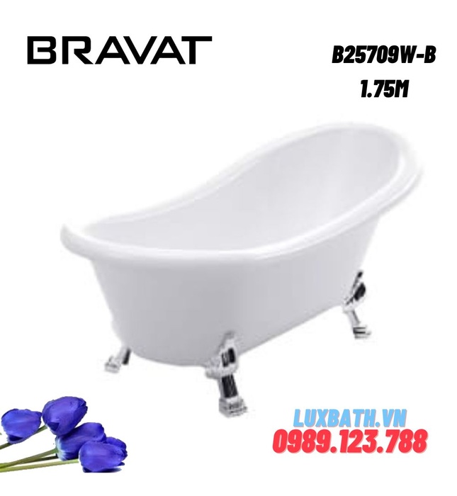 Bồn tắm có chân cao cấp BRAVAT B25709W-B 1.75m