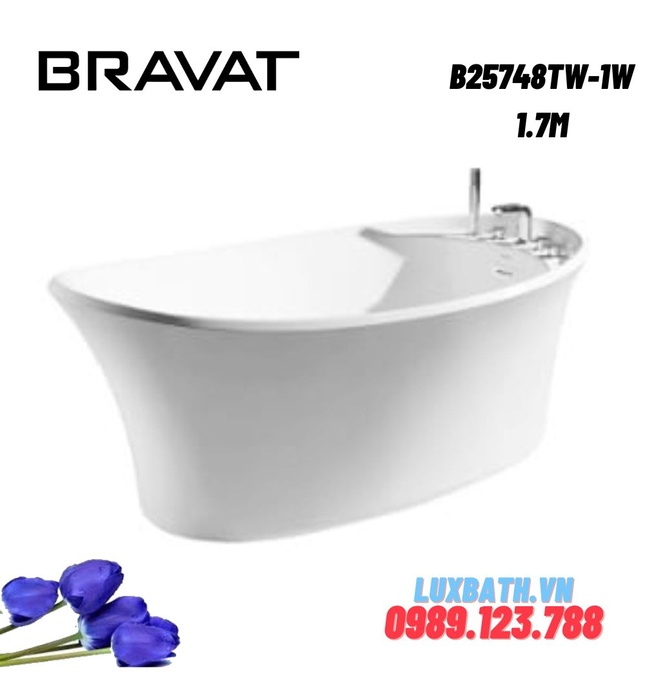 Bồn tắm đặt sàn cao cấp BRAVAT B25748TW-1W 1.7m