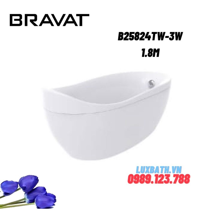 Bồn tắm đặt sàn cao cấp BRAVAT B25824TW-3W 1.8m