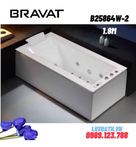 Bồn tắm đặt sàn massage cao cấp BRAVAT B25864W-2 1.8M