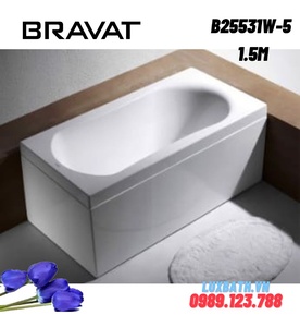 Bồn tắm đặt sàn cao cấp BRAVAT B25531W-5 1.5m