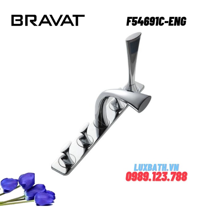Vòi xả bồn tắm gắn bồn cao cấp Bravat F54691C-ENG