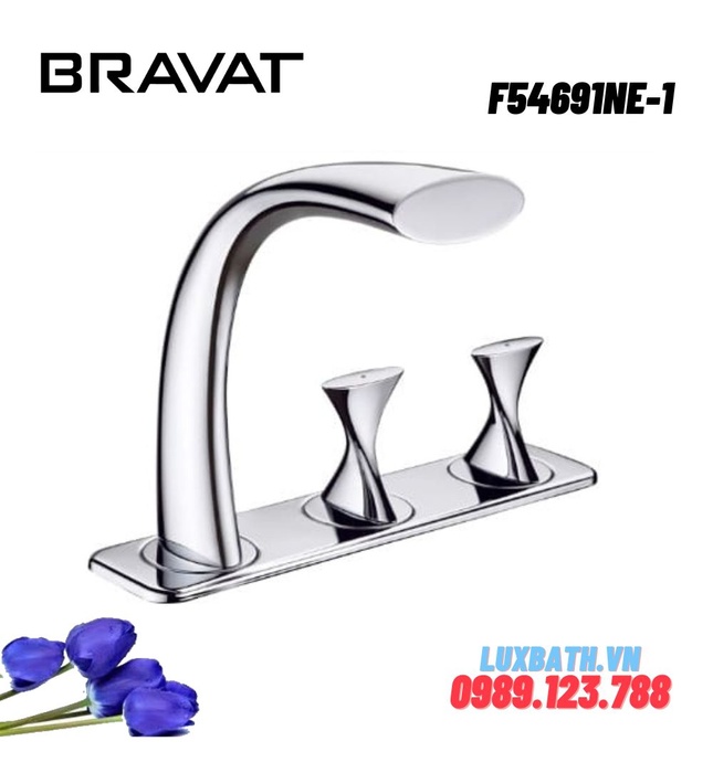 Vòi xả bồn tắm gắn bồn cao cấp Bravat F54691NE-1
