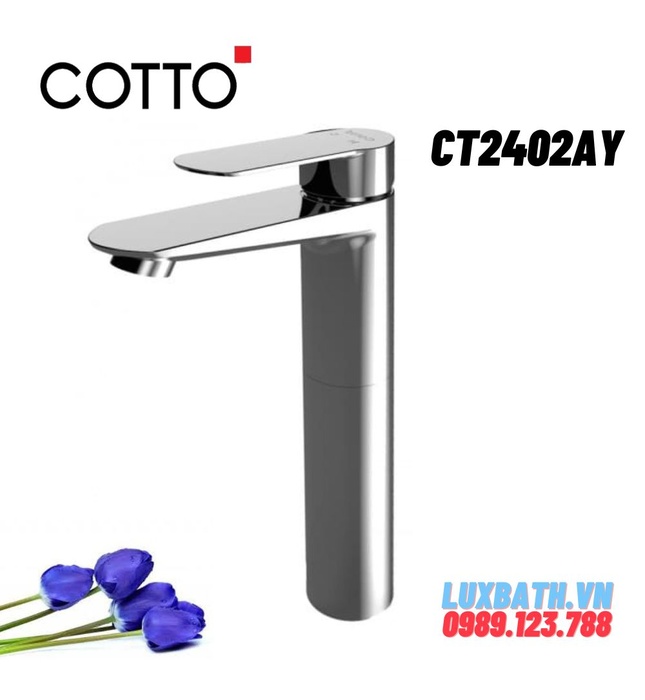 Vòi rửa mặt lavabo nóng lạnh thân cao COTTO CT2402AY