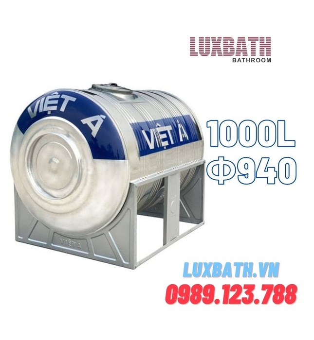 Bồn Nước Inox SUS201 Việt Á 1000L Ngang VA 1000N 201