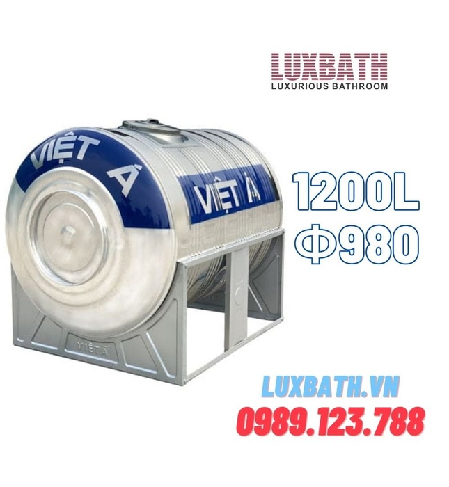 Bồn Nước Inox SUS201 Việt Á 1200L Nằm VA 1200N 201