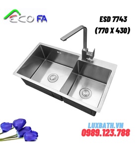 Chậu rửa bát 2 hố lệch Ecofa ESD 7743 (770 x 430) 