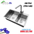 Chậu rửa bát 2 hố lệch Ecofa ESD 7743 (770 x 430) 