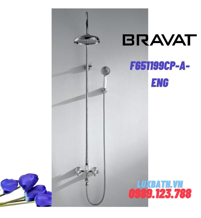 Sen tắm cây đứng nóng lạnh Bravat F651199CP-A-ENG