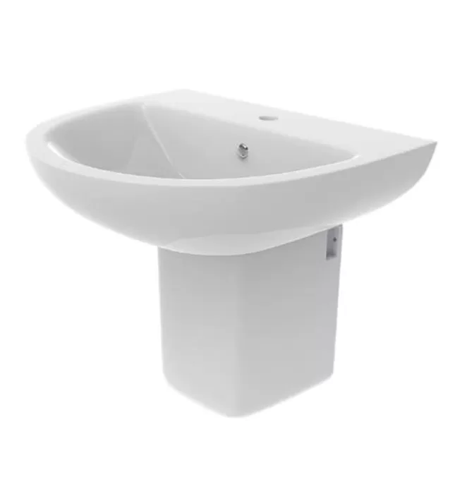 Chậu Lavabo Treo Tường Chân Lửng BRAVAT C04008W-1A-ENG