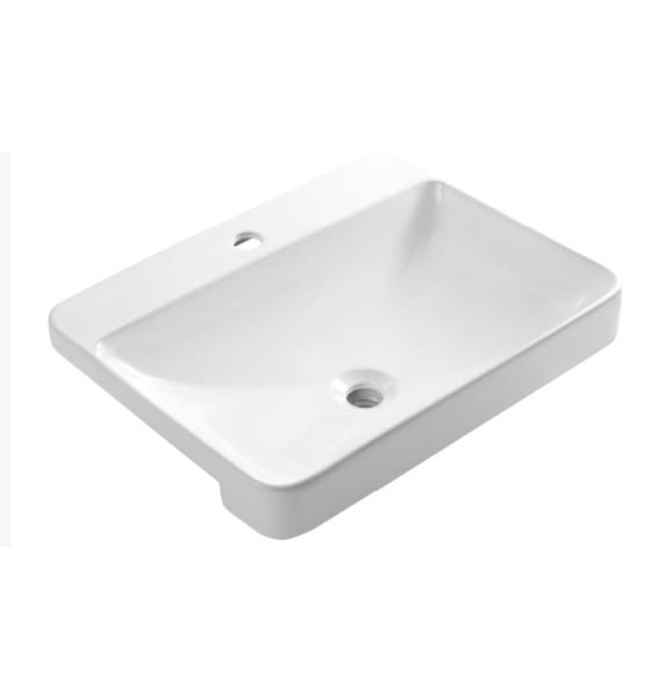 Chậu rửa mặt bán âm cao cấp BRAVAT C22377W-1-ENG