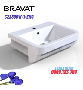 Chậu rửa mặt bán âm cao cấp BRAVAT C22360W-1-ENG