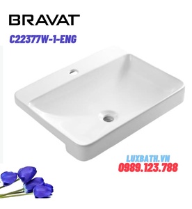 Chậu rửa mặt bán âm cao cấp BRAVAT C22377W-1-ENG