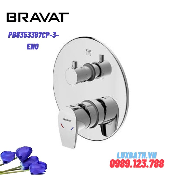 Bộ điều chỉnh nhiệt độ sen tắm Bravat PB8353387CP-3-ENG