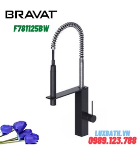 Vòi rửa bát nóng lạnh dây rút cao cấp Bravat F781125BW