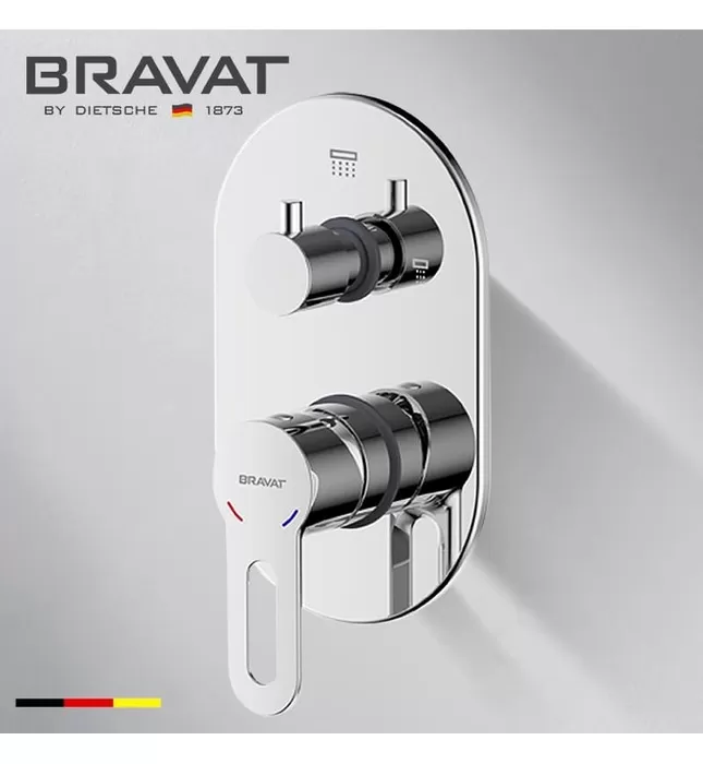 Bộ điều chỉnh nhiệt độ sen tắm Bravat PB8353387CP-2A-ENG