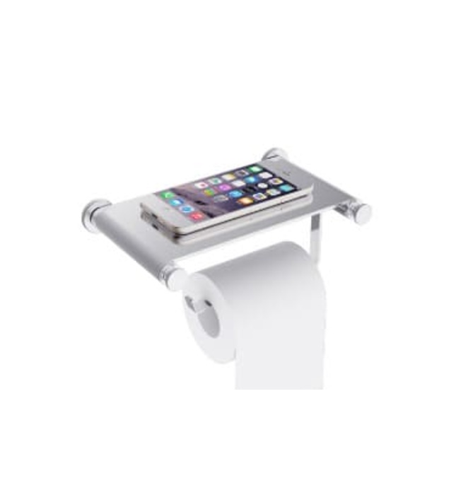 Móc giấy vệ sinh kèm giá đỡ cao cấp Bravat D7709CP-ENG