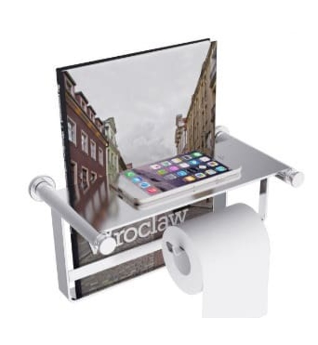 Móc giấy vệ sinh kèm giá đỡ cao cấp Bravat D7710CP-ENG