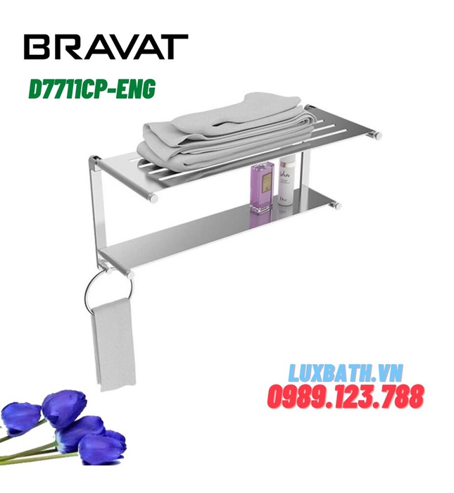 Kệ để đồ treo tường cao cấp Bravat D7711CP-ENG