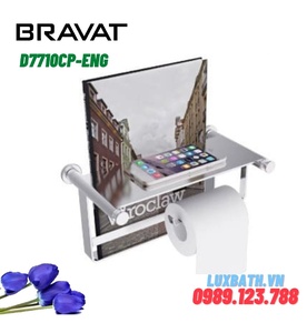 Móc giấy vệ sinh kèm giá đỡ cao cấp Bravat D7710CP-ENG