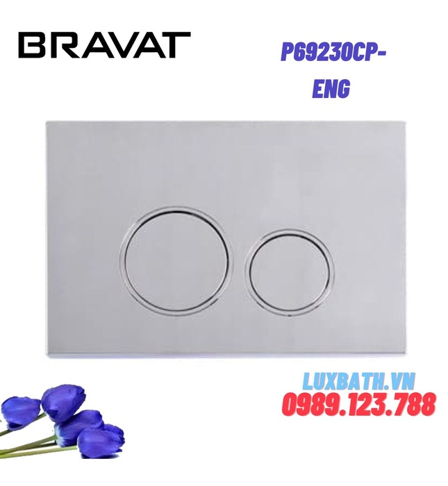 Nút nhấn xả bồn cầu cao cấp Bravat P69230CP-ENG