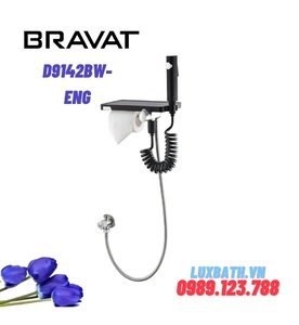 Vòi xịt vệ sinh kết hợp móc giấy và kệ cao cấp Bravat D9142BW-ENG