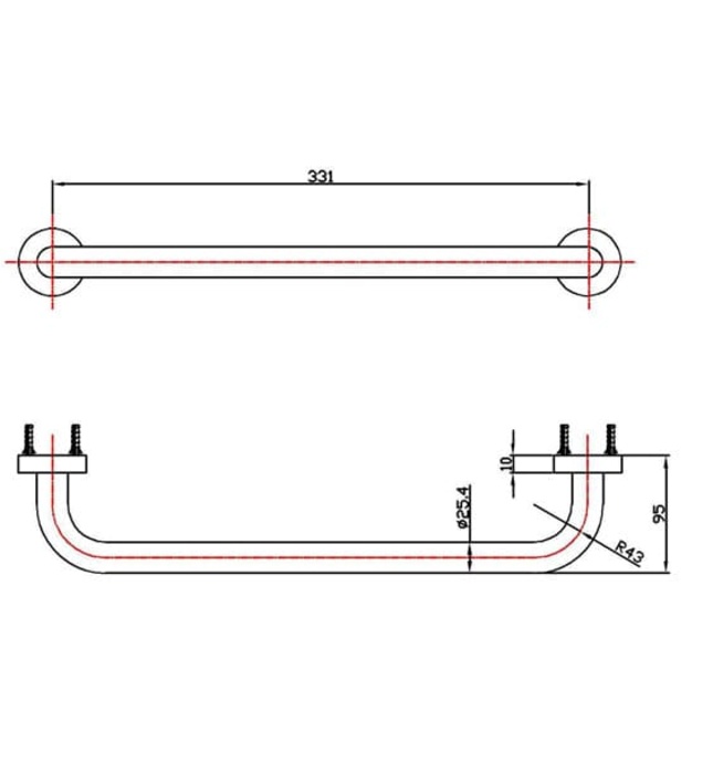 Tay vịn phòng tắm Bravat D752C