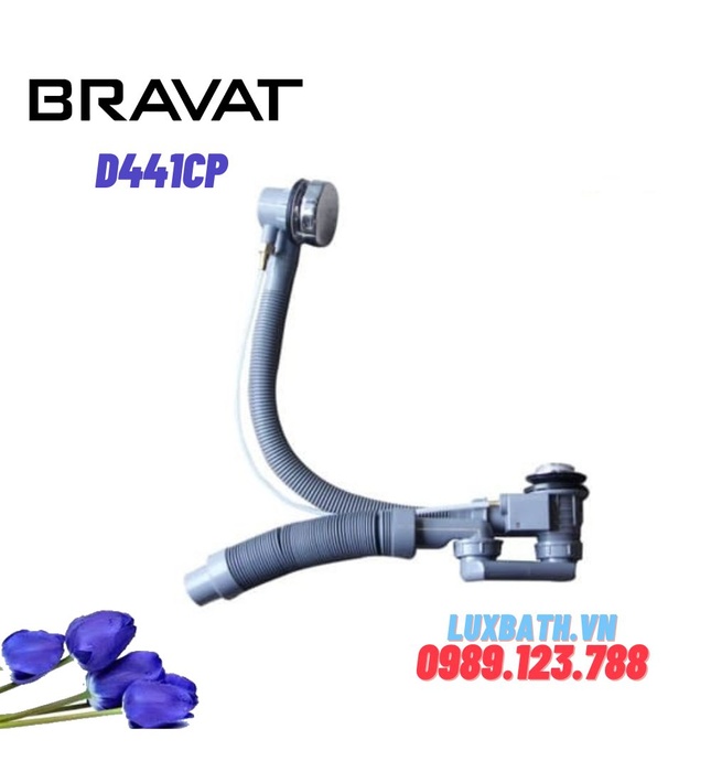 Bộ xả kèm ống thải bồn tắm cao cấp Bravat D441CP 650mm