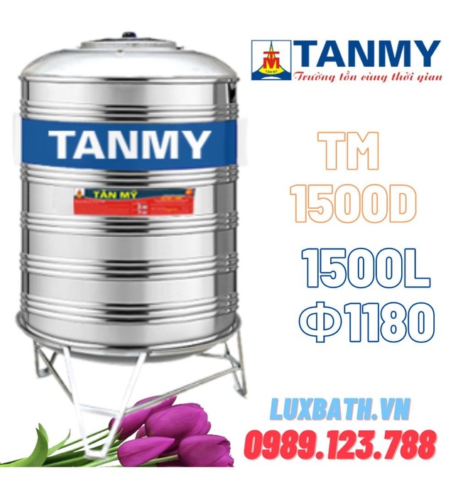 Bồn Nước Inox Tân Mỹ 1500L Đứng TM 1500D F1180