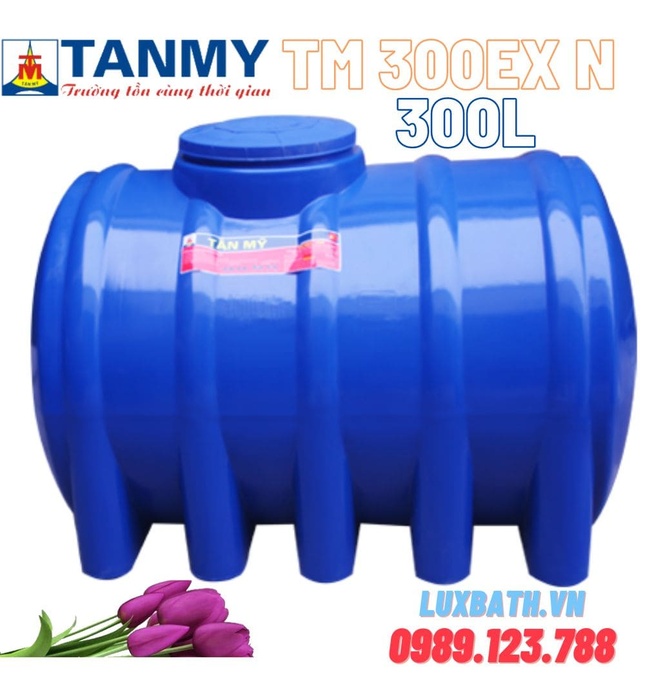 Bồn Nước Nhựa Tân Mỹ 300L Ngang TM 300EX N