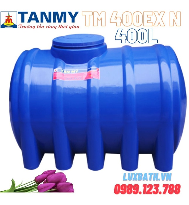 Bồn Nước Nhựa Tân Mỹ 400L Ngang TM 400EX N
