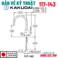 Vòi Rửa Bát Nóng Lạnh Nhật Bản Kakudai 117-143